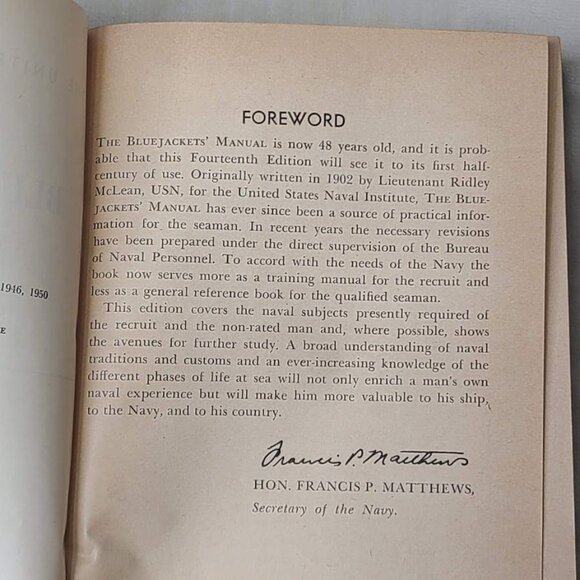 Bluejackets Manual US Naval Institute 14th Ed 1950 Illustrated HC Navy Clemens - Picture 9 of 16
